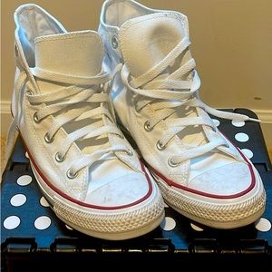 White high top converse , some wear and tear, just need a good wipe